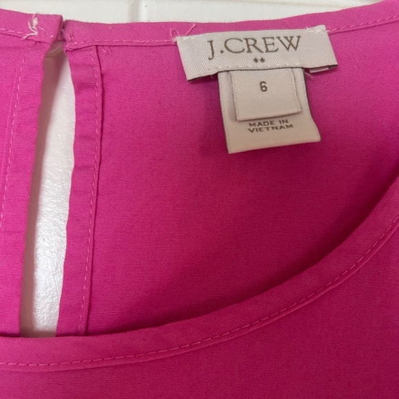 JCrew Factory Pink Ruffle Sleeve Top Size 6 - Picture 3 of 5